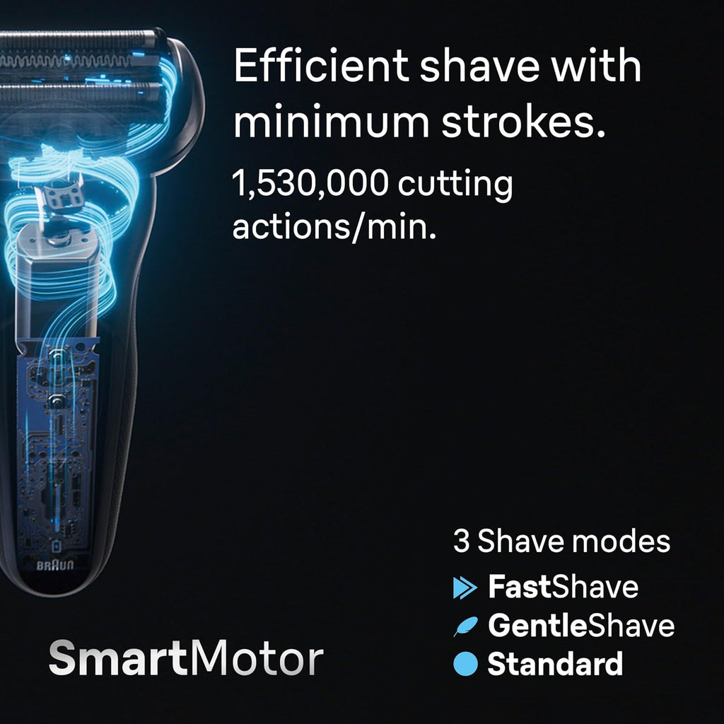 Braun Electric Shaver for Men, Series 7 7177cc, Wet & Dry Shave, Turbo & Gentle Shaving Modes, Waterproof Foil Shaver, Space Grey