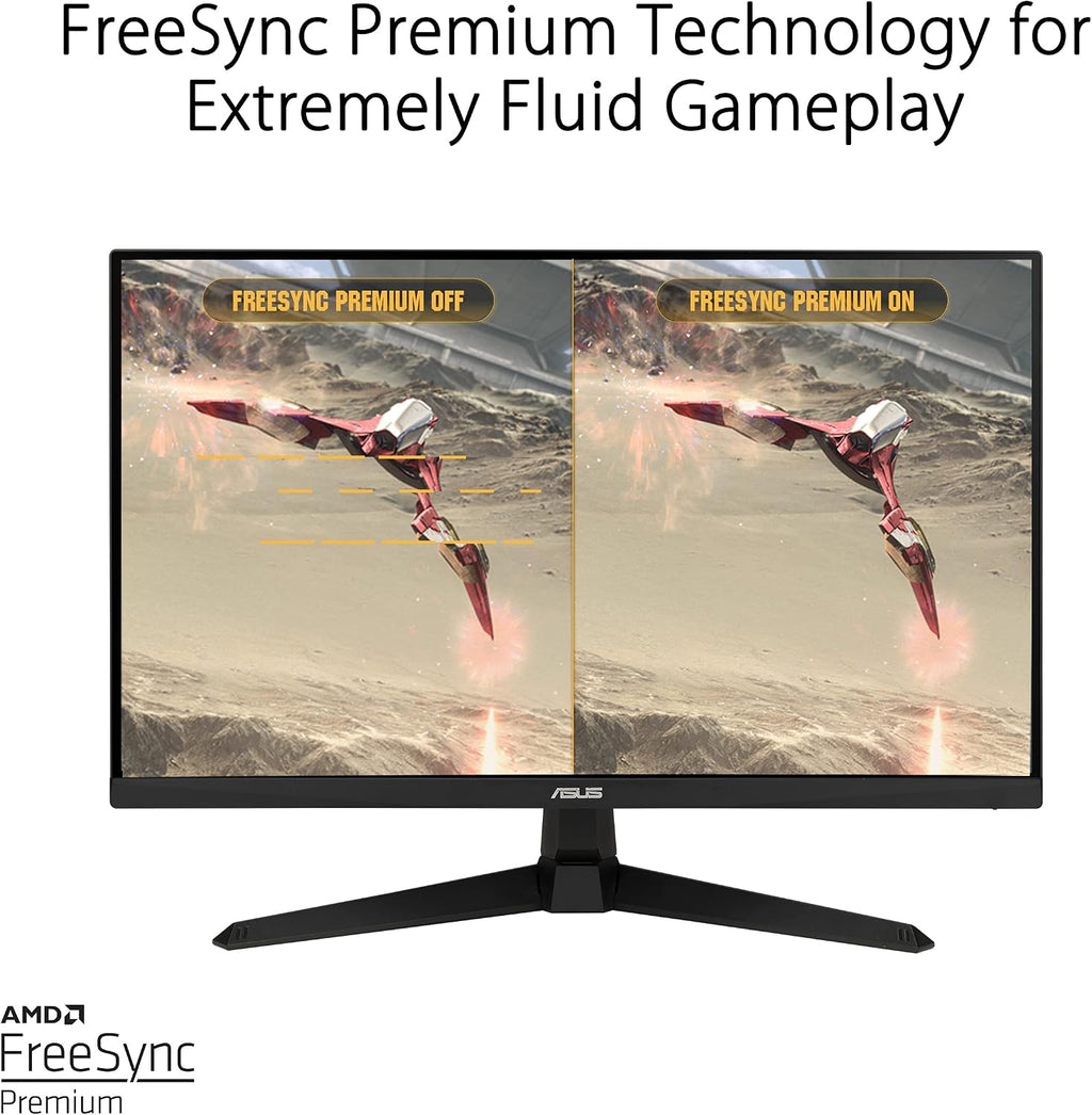 ASUS TUF Gaming 27 Inch Gaming Monitor - Full HD, 1080P, 165Hz (Supports 144Hz), 1ms, Extreme Low Motion Blur, FreeSync Premium, Shadow Boost, Eye Care, HDMI, DisplayPort, Tilt Adjustable - VG277Q1A
