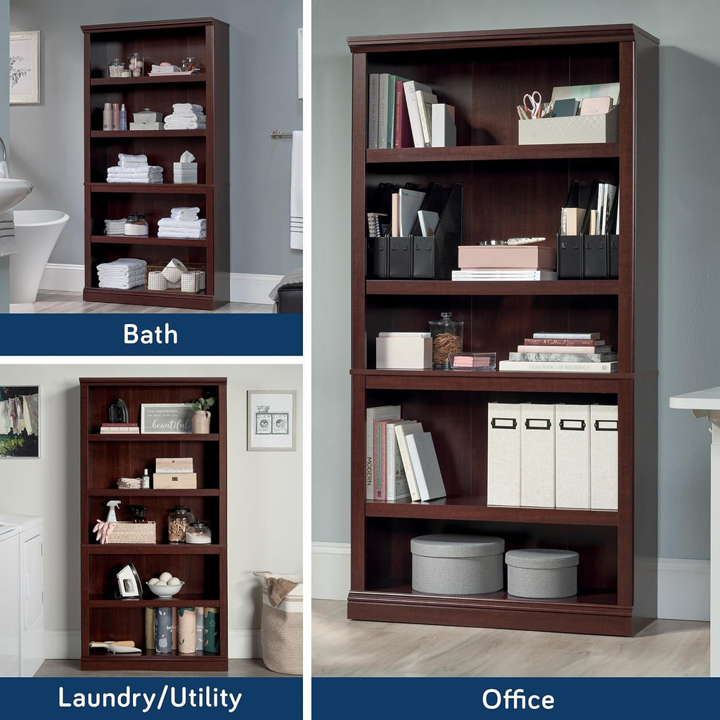 Sauder Miscellaneous Storage 5-Shelf Bookcase/ Book shelf, Select Cherry finish