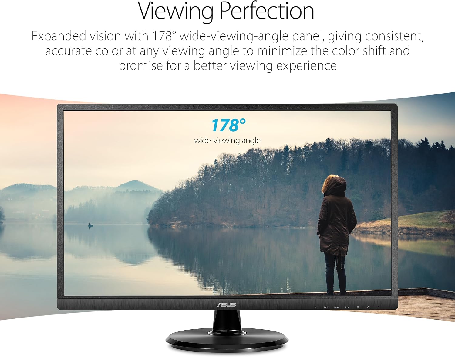 ASUS 23.8' Full HD Computer Monitor, 1080p, HDMI, VGA, Eye Care, 178° Wide Viewing Angle - VA249HE, Black