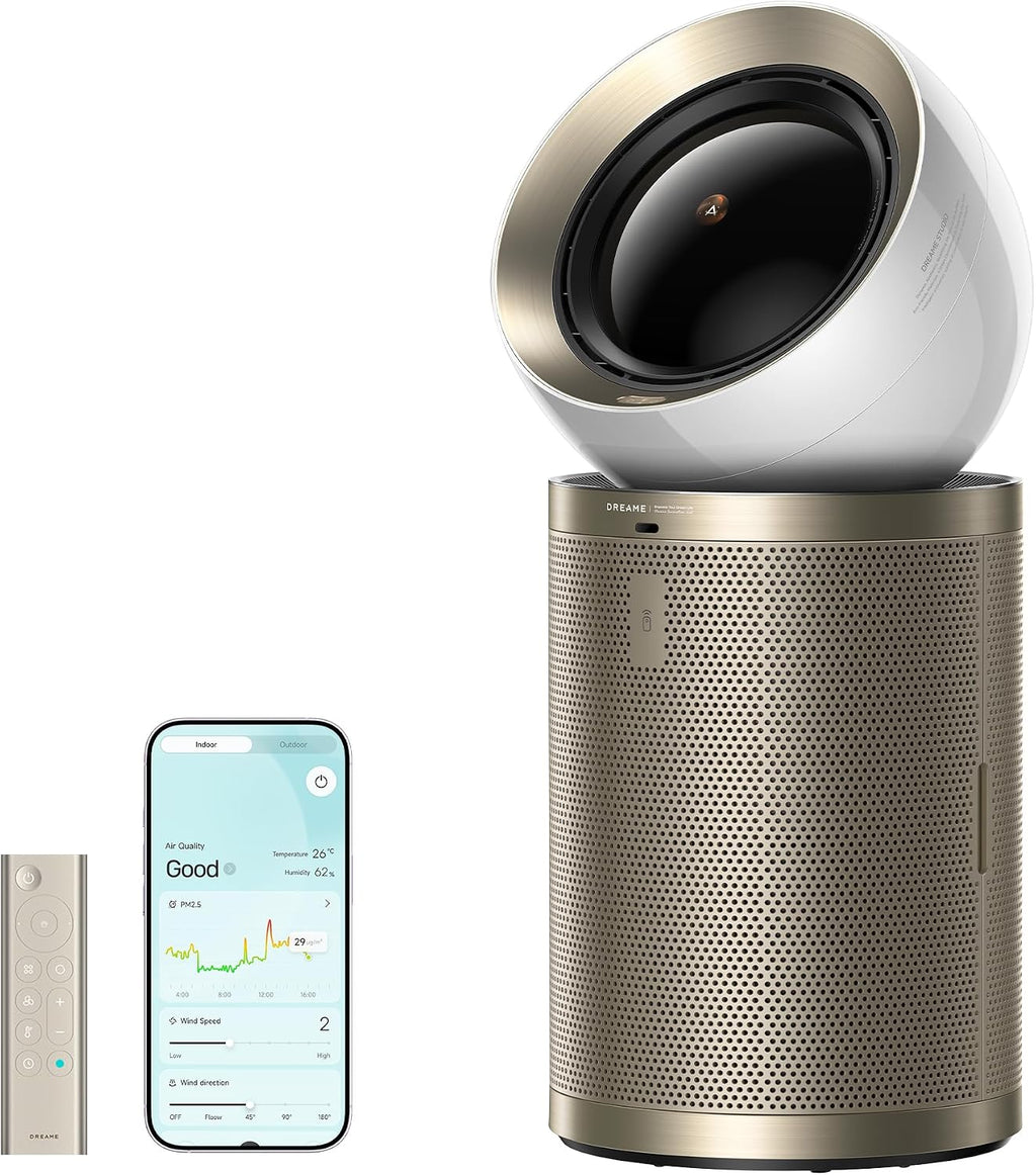 Dreame Smart Air Purifier for Home Large Room, Cleans 7,534 ft² in One Hour with 4 Filters, Dual-way Air Oulets, Al Tracking, Air Quality Monitor with 7 Sensors, 3-in-1 Purifier, Heater & Fan, PM20