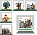 Clear Acrylic Display Case Inner Size 20''W*16''D*18''H 3mm Thick, for 10305 Lion Knights' Castle, Assemble Dustproof Display Box Showcase with Solid Wooden Base & Removable Model Grass mat