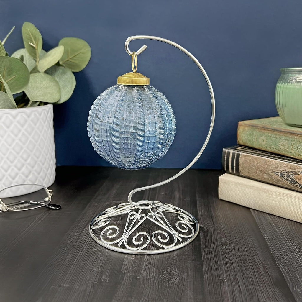 Bard's Ornate Silver Ornament Stand, Small, 6' H x 4' W x 4' D, Pack of 12