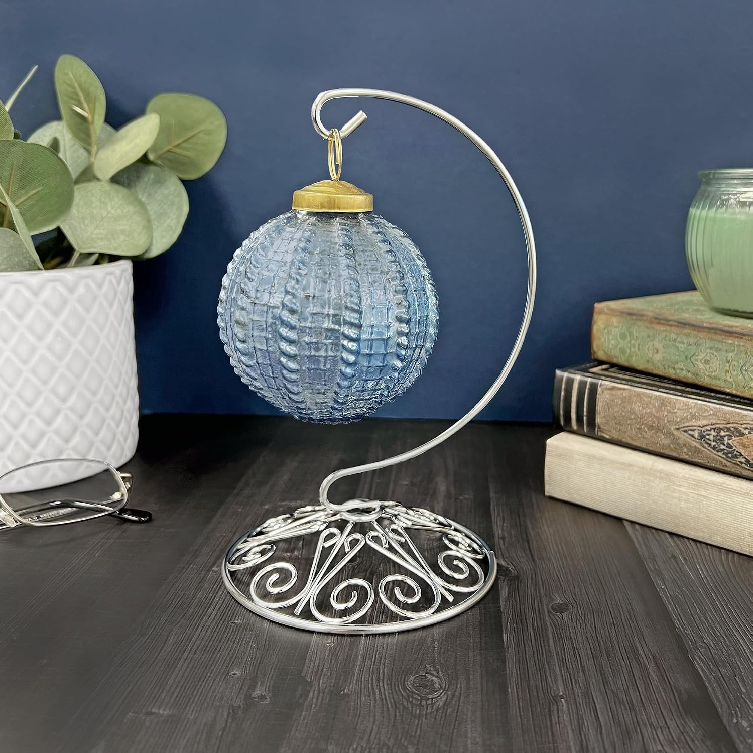 Bard's Ornate Silver Ornament Stand, Small, 6' H x 4' W x 4' D, Pack of 12
