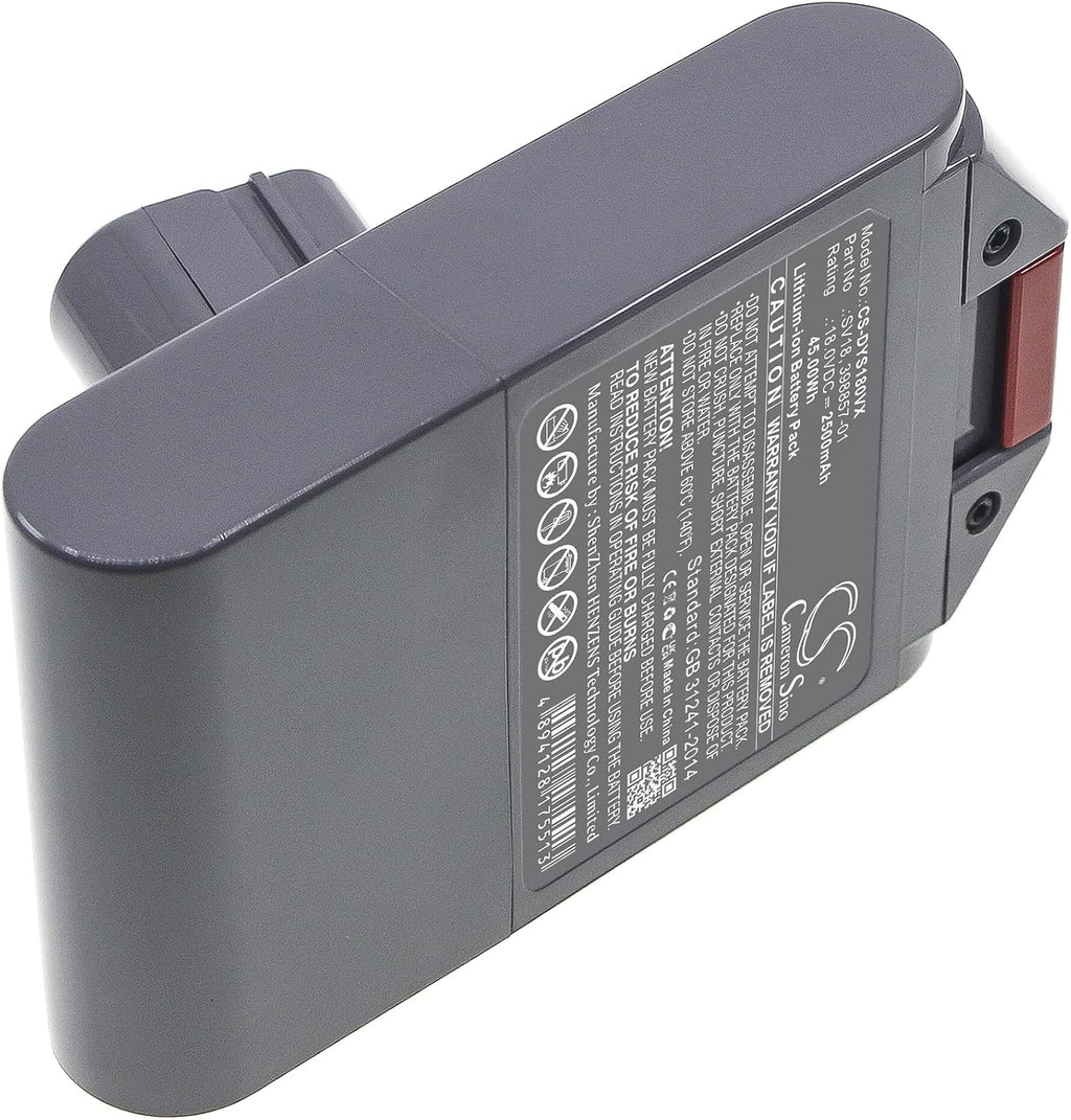 Replacement Battery for Dyson Digital Slim Fluffy Extra, Digital Slim Fluffy Pro, V10 Digital Slim, V10 Digital Slim Fluffy Extra, V10 Slim, V11 Slim, V12 Detect Slim, V15 Detect (2500mAh/18.0V)
