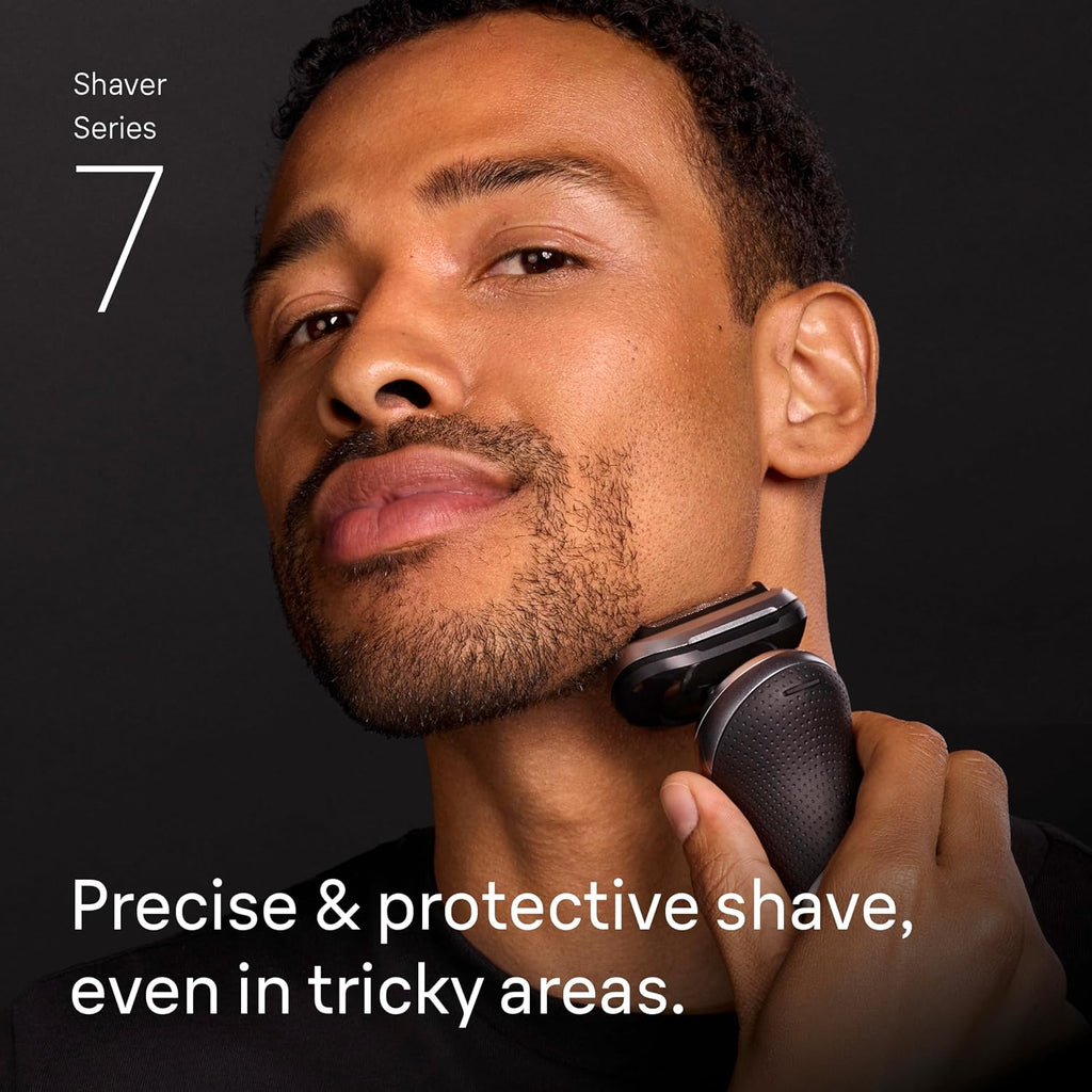 Braun Electric Shaver for Men, Series 7 7177cc, Wet & Dry Shave, Turbo & Gentle Shaving Modes, Waterproof Foil Shaver, Space Grey