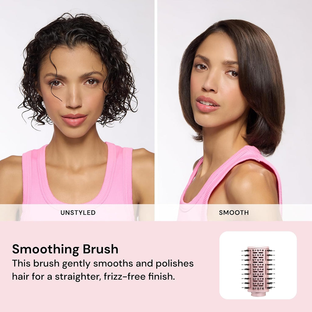 L'ANGE HAIR TurboStyle All-in-One Air Styling & Drying System | 5-in-1 Attachments with Auto-Wrap Curlers & Volumizing Brush | Fast-Drying Brushless Motor Dryer | Dual Voltage | All Hair Types (Blush)