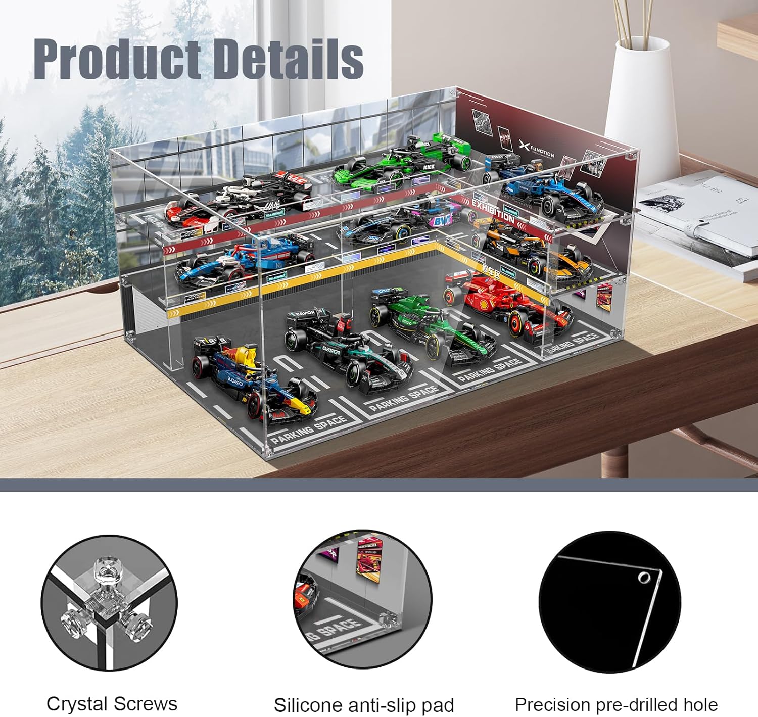 Acrylic Display Case for Lego Speed Champions Ultimate Formula 1 Collector's Pack, Dust-Proof Protective Showcase Box for F1 Model Car Kit (Model Car NOT Included)
