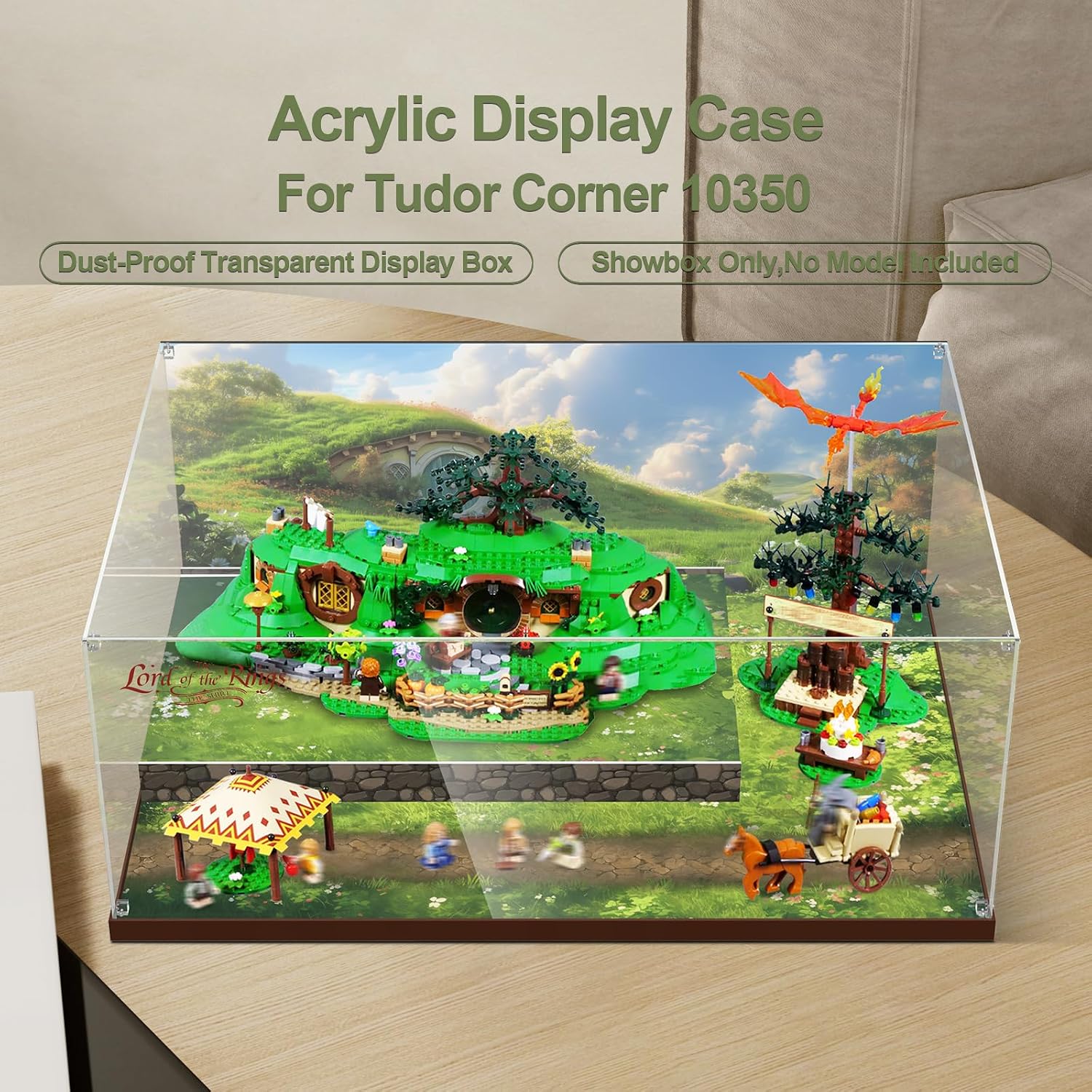 Clear Acrylic Display Case for Lego 10354 The Lord of The Rings: The Shire– Dust-Proof Protective Showcase Box (Lego Set NOT Included)