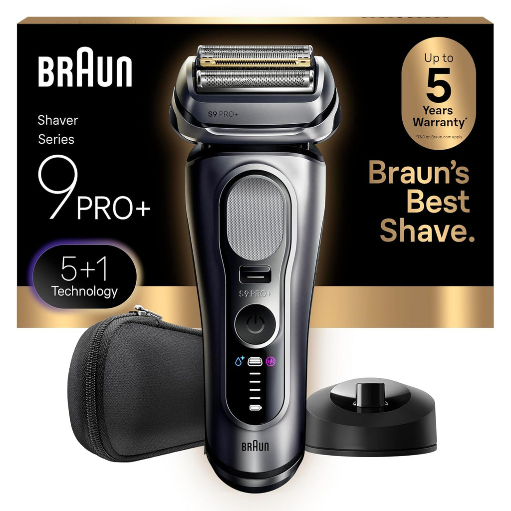 Braun Electric Razor for Men Series 9 PRO+ Electric Foil Shaver with Precision Trimmer, Charging Stand, Face, Beard Clippers, 9617s
