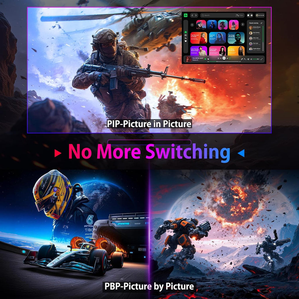 SANSUI 27' 4K Gaming Monitor, UHD 160Hz or FHD 320Hz Dual Mode PC Monitor- Fast IPS 1ms(OD) 丨2×HDMI2.1丨2×DP 1.4丨Built-in Speakers丨Eye Care丨AI Crosshair丨PIP/PBP丨HDR400丨Rotating/Height Adjustable