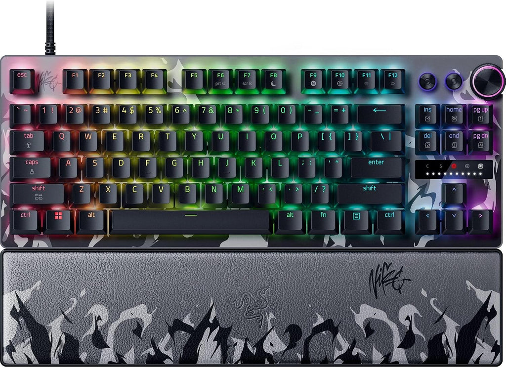 Razer Huntsman V3 Pro TKL 8KHz Esports Gaming Keyboard: Analog Optical Switches Gen 2-8000 Hz Polling Snap Tap - Rapid Trigger - Adjustable Actuation - Media Controls - Niko Edition