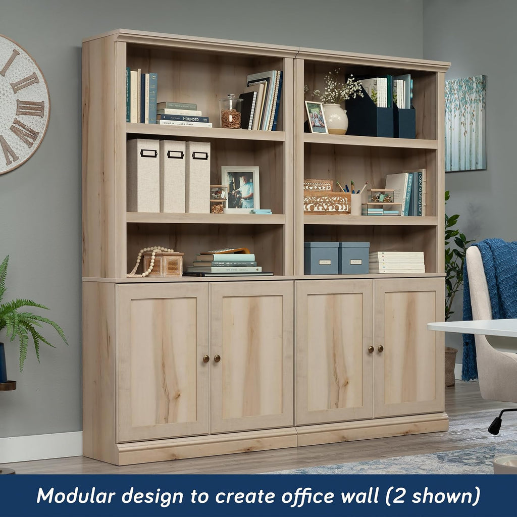 Sauder Miscellaneous Storage 5-Shelf/Book Shelf 2-Door Bookcase, Pacific Maple Finish