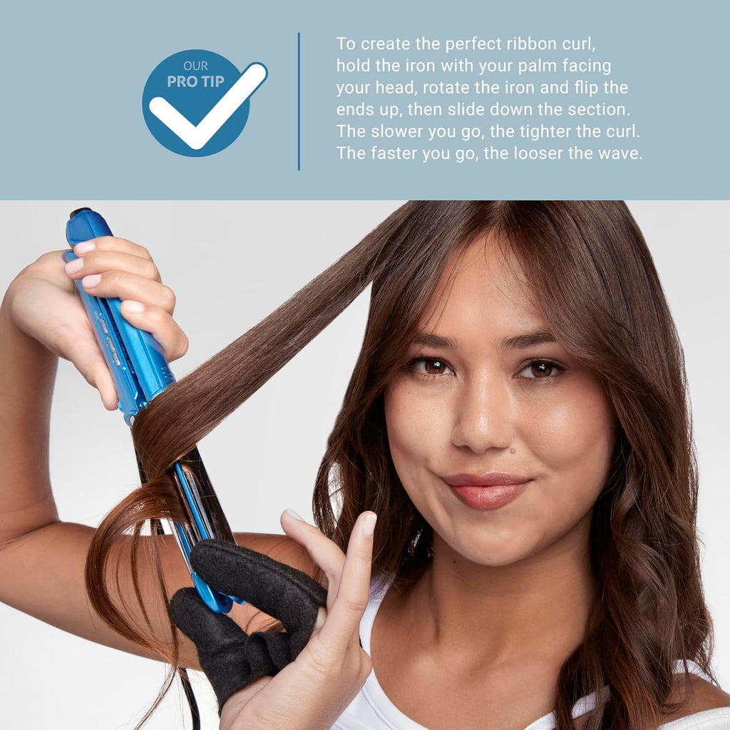 BaBylissPRO 1' Ultra-Sleek Stainless Steel Styling Iron, Hair Straightener, Waver and Curling Tool in one