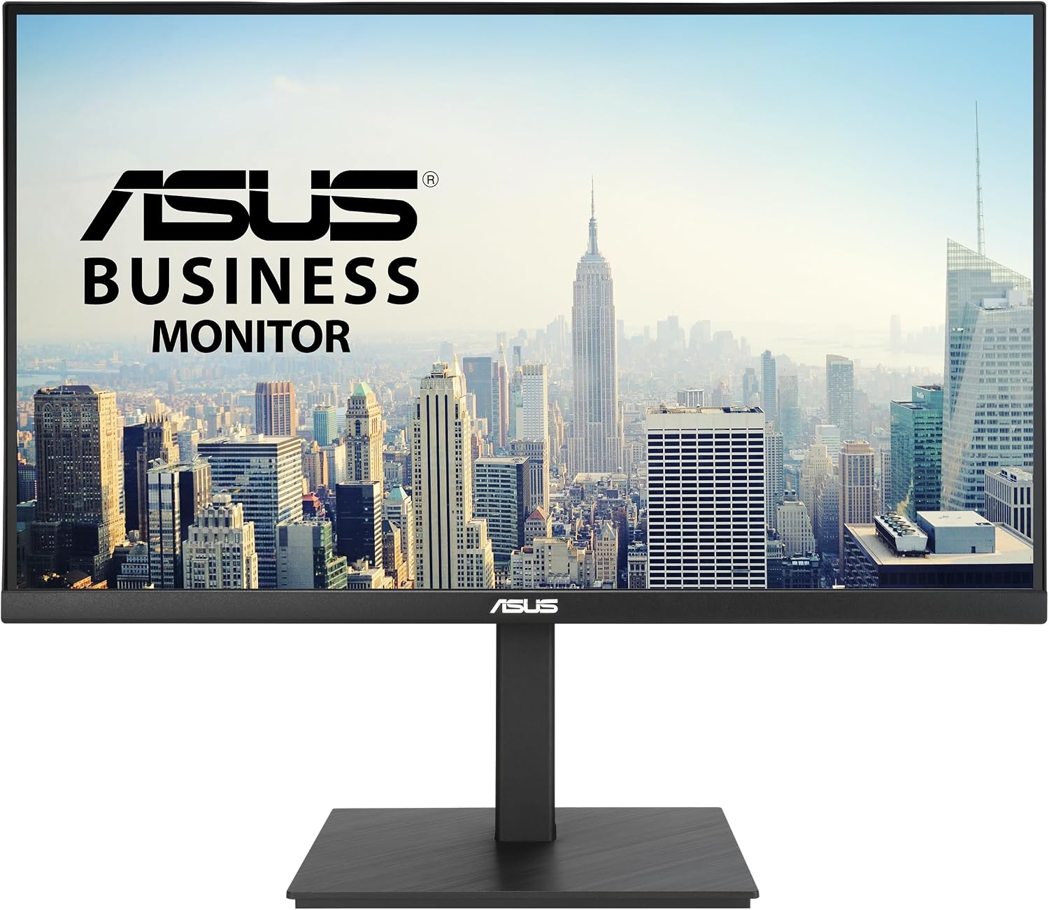 ASUS 27' 4K Business Monitor (VA27UQSB) - UHD (3840 x 2160), IPS, Frameless, HDR10, DisplayPort, Dual HDMI, Speakers, Eye Care, Ergonomic, pivot, swivel, height adjustable, DisplayWidget, 3yr warranty