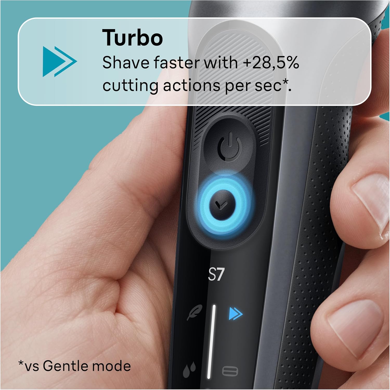 Braun Electric Shaver for Men, Series 7 7127cs, Wet & Dry Shave, Turbo & Gentle Shaving Modes, Waterproof Foil Shaver, Engineered in Germany, with Beard Trimmer, Charging Stand, Space Grey