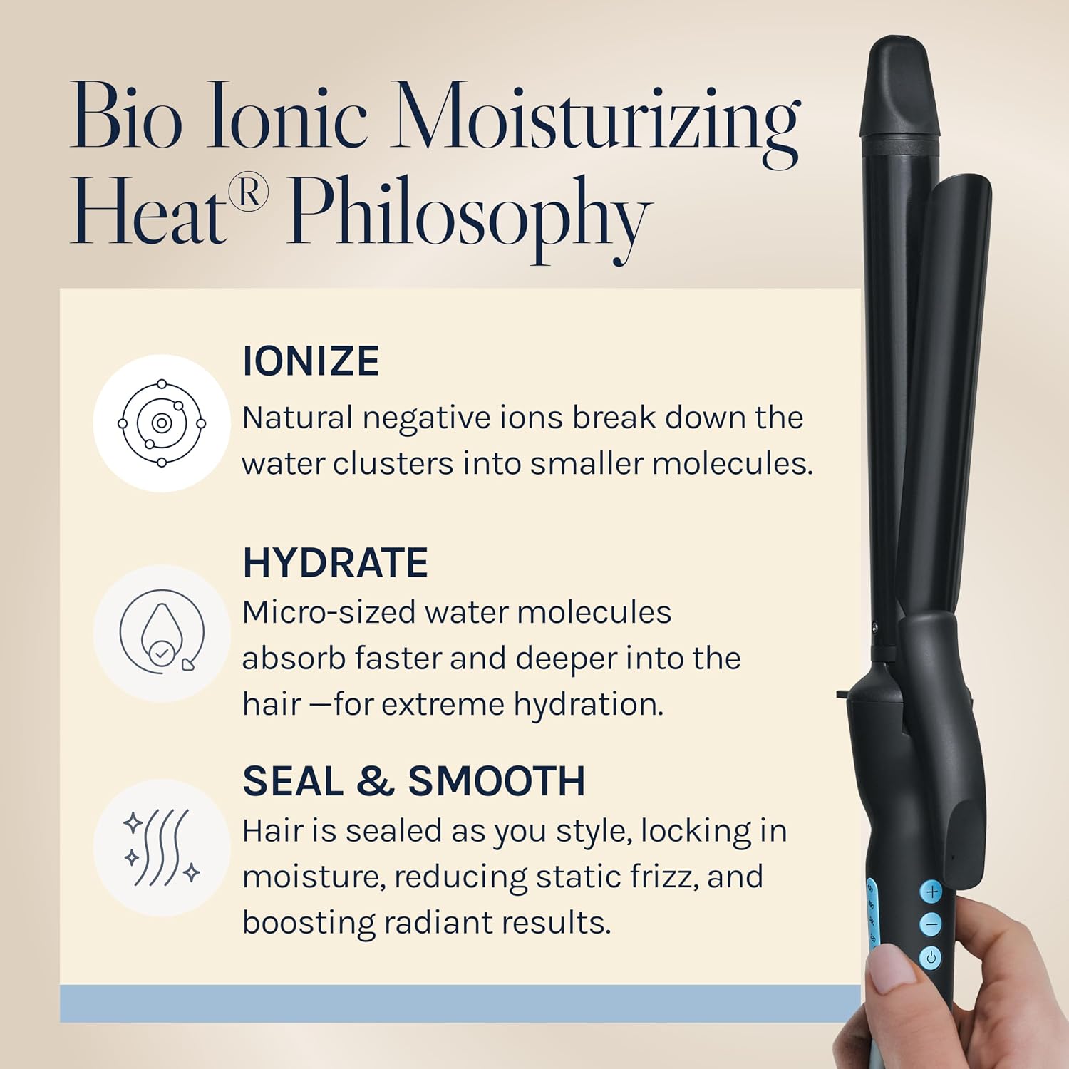 Bio Ionic Long Barrel Curling Iron with Moisture Heat Technology & NanoIonic MX Versatile Curling Wand - Multiple Barrel Sizes for Tight, Classic, Loose & Soft Curls