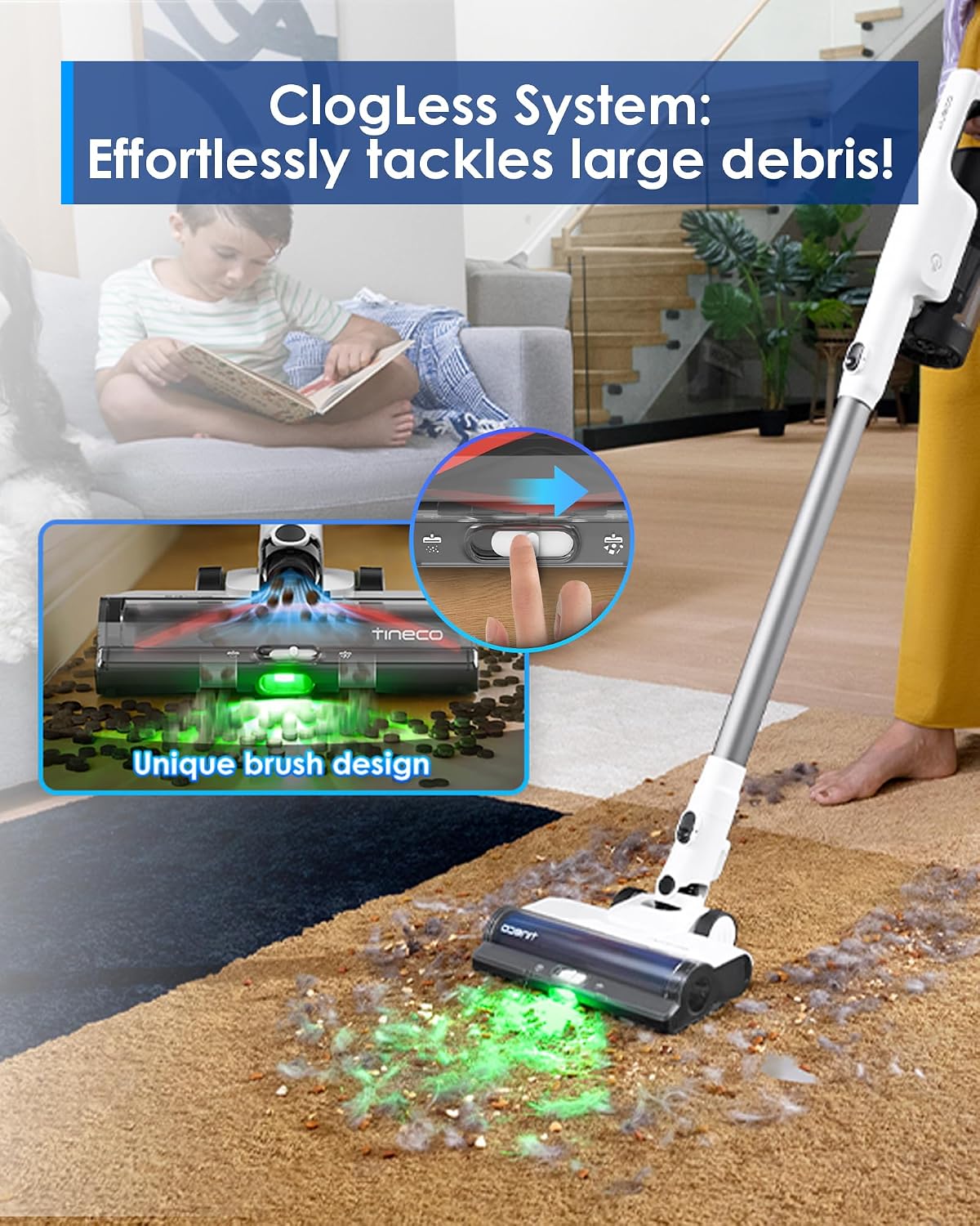Tineco Pure ONE Station 5 Cordless Smart Vacuum with 2.5L Auto Dust Base, Full-Path Self-Cleaning, 175AW Suction, ZeroTangle Tech, Stick Vacuum Cleaner for Pet Hair, Carpet & Hard Floor