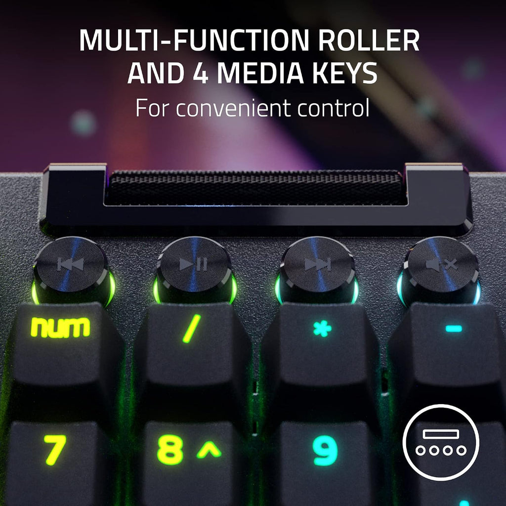 Razer BlackWidow V4 Pro Wired Mechanical Gaming Keyboard: Orange Switches Tactile & Quiet - Doubleshot ABS Keycaps - Command Dial - Chroma RGB - Magnetic Wrist Rest - Snap Tap