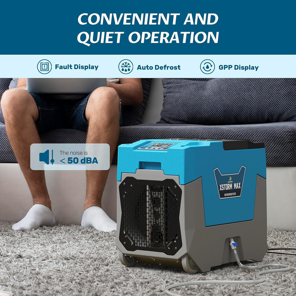 Argendon LGR Commercial Dehumidifier with Pump, 180 Pints Dehumidifiers for Crawl Space, Basements, Large Space, Water Damage Unit, Industrial dehumidifier with Wheels and Handle, 5 Year Warranty