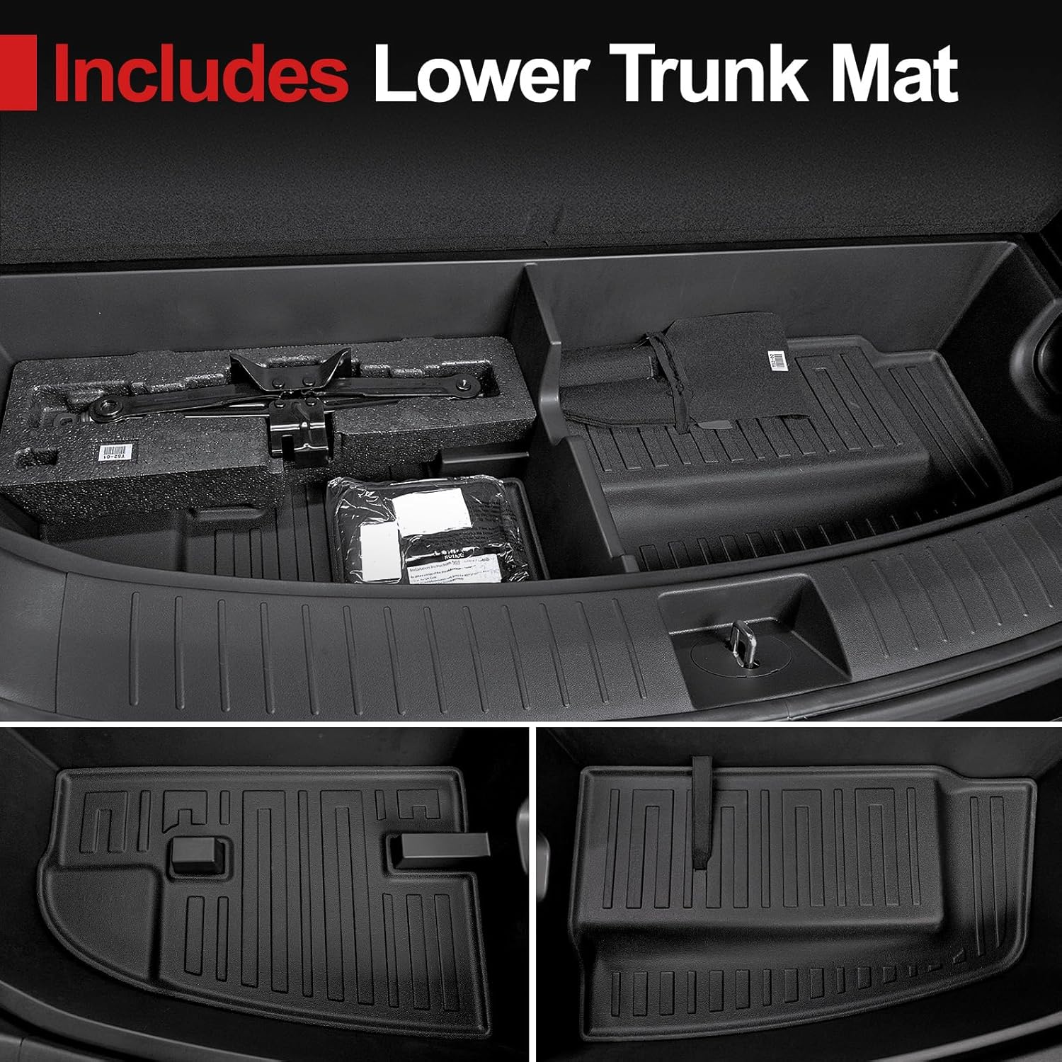 Floor Mats for 2026 Hyundai Palisade 7/8 Seat (Only Gas), All Weather TPE Black Cargo Mat with 3rd Seat Back Cover and Lower Trunk Mat for 2026 Hyundai Palisade Calligraphy Accessories