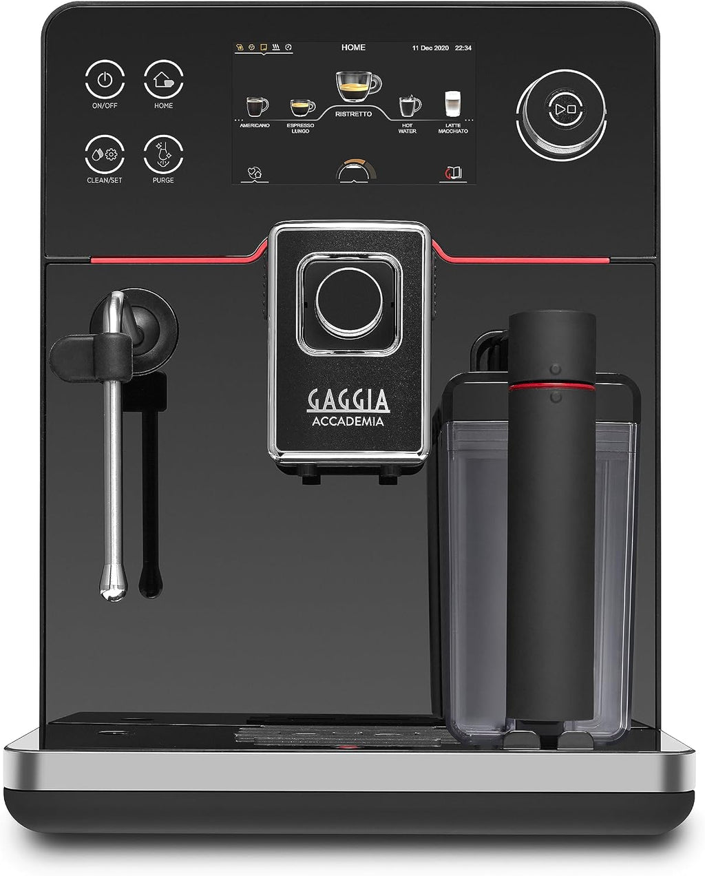 Gaggia Accademia Luxury Italian Fully Automatic Espresso Machine with 19 Customized drink settings,0.5 Liters,RI9782/46 Brushed Stainless