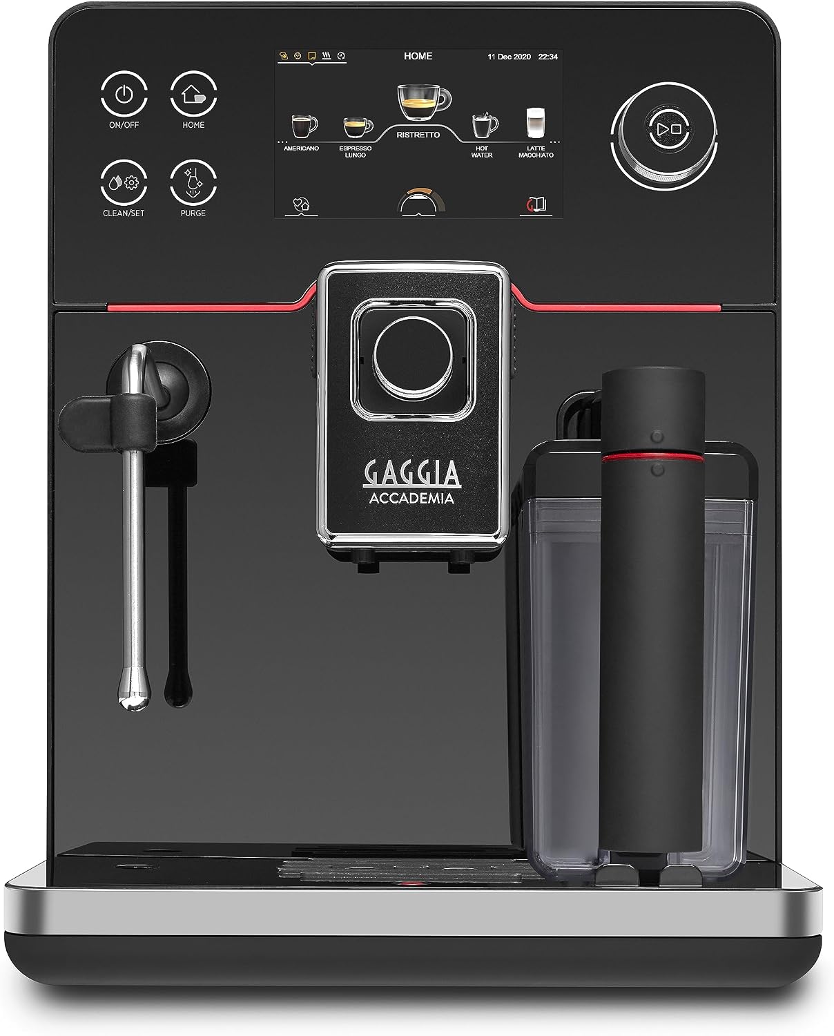 Gaggia Accademia Luxury Italian Fully Automatic Espresso Machine with 19 Customized drink settings,0.5 Liters,RI9782/46 Brushed Stainless
