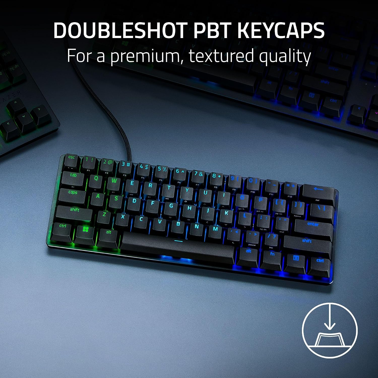Razer Huntsman Mini 60% Gaming Keyboard: Analog Optical Switches - Rapid Trigger Mode - Chroma RGB Lighting - PBT Keycaps - Onboard Memory - Snap Tap - Classic Black