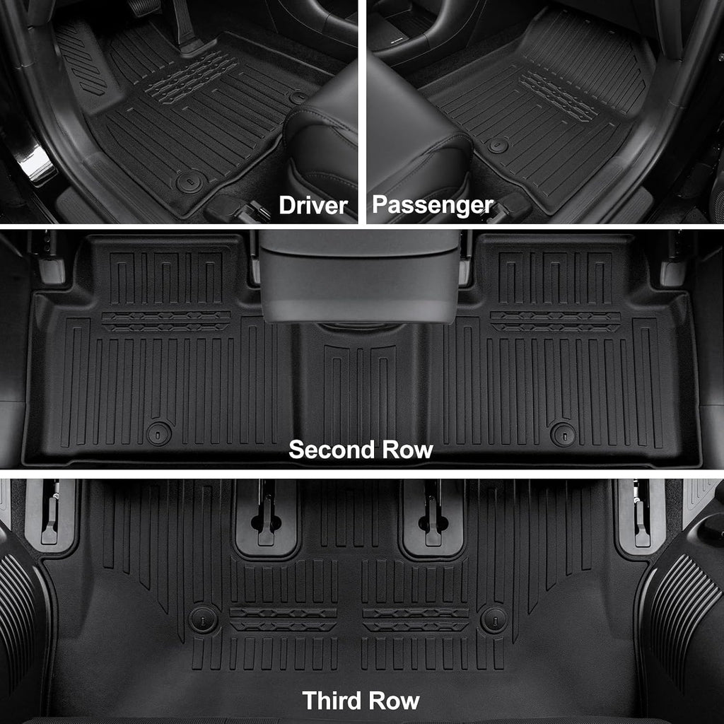 Floor Mats for 2026 Hyundai Palisade 7/8 Seat (Only Gas), All Weather TPE Black Cargo Mat with 3rd Seat Back Cover and Lower Trunk Mat for 2026 Hyundai Palisade Calligraphy Accessories