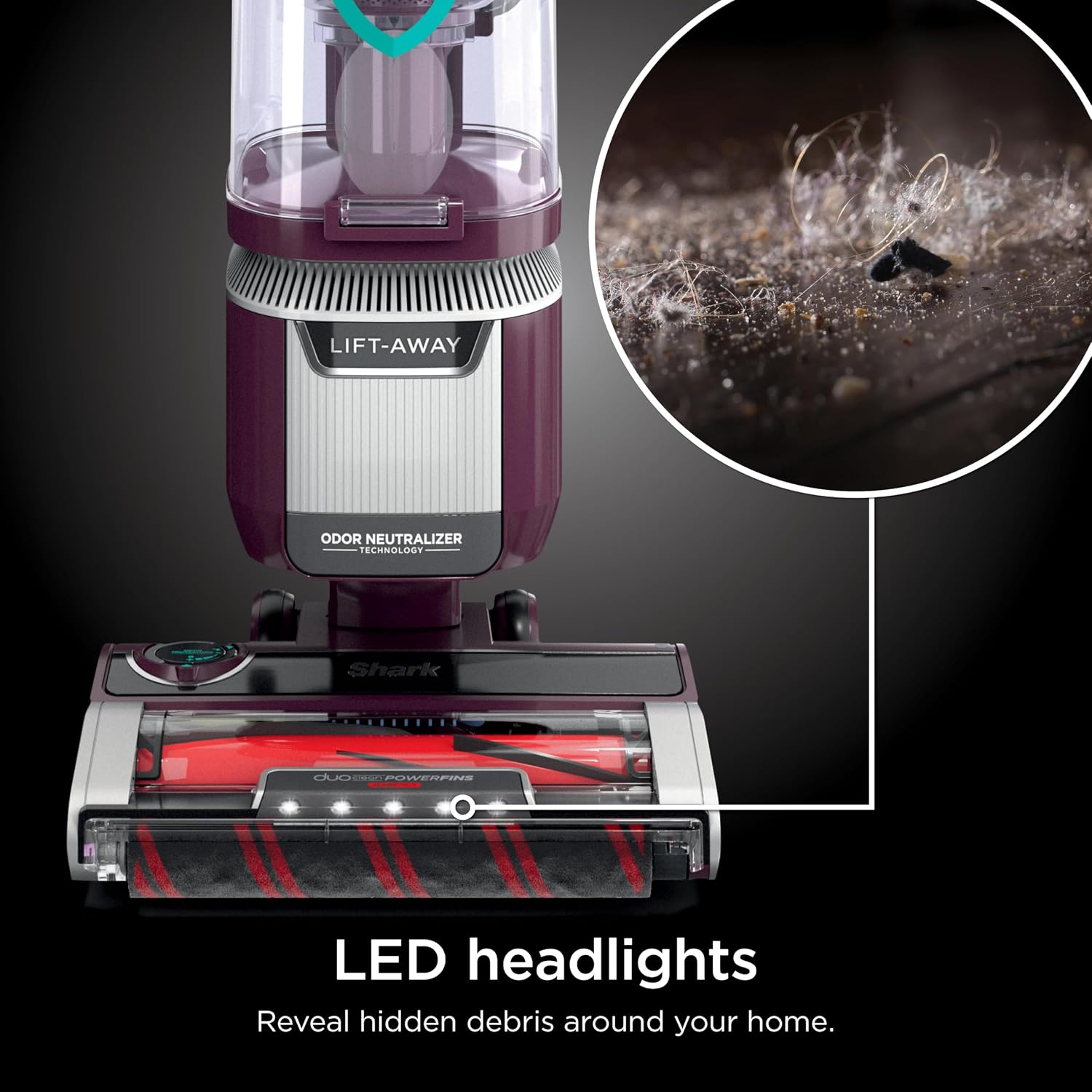 Shark LA702 Rotator Pet Lift-Away ADV Upright Vacuum with DuoClean PowerFins HairPro & Odor Neutralizer Technology, Wine Purple