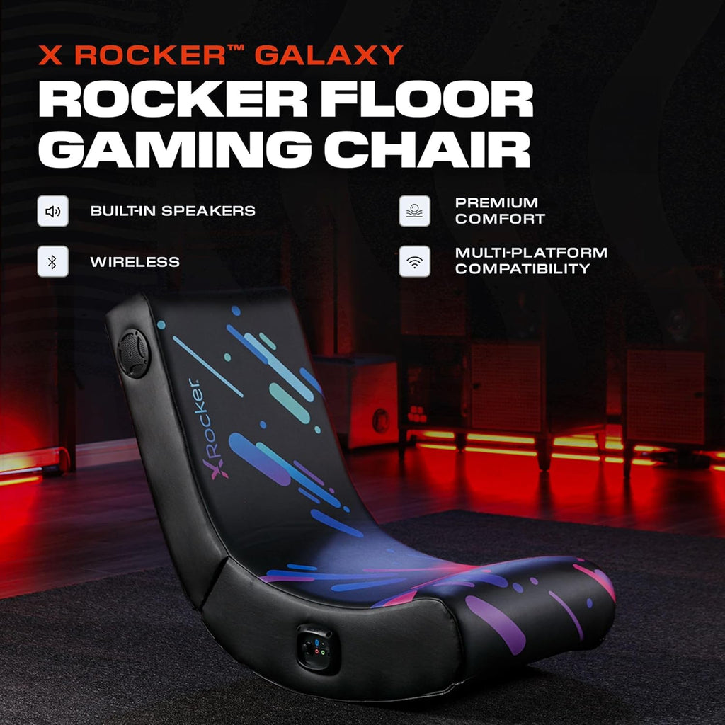 X Rocker Video Gaming Floor Rocker Chair, Built-in Audio, Foldable, for Gamers, Bedroom, or Game Room for Boys, Girls, Teens 5-17, Gifts for Gamers
