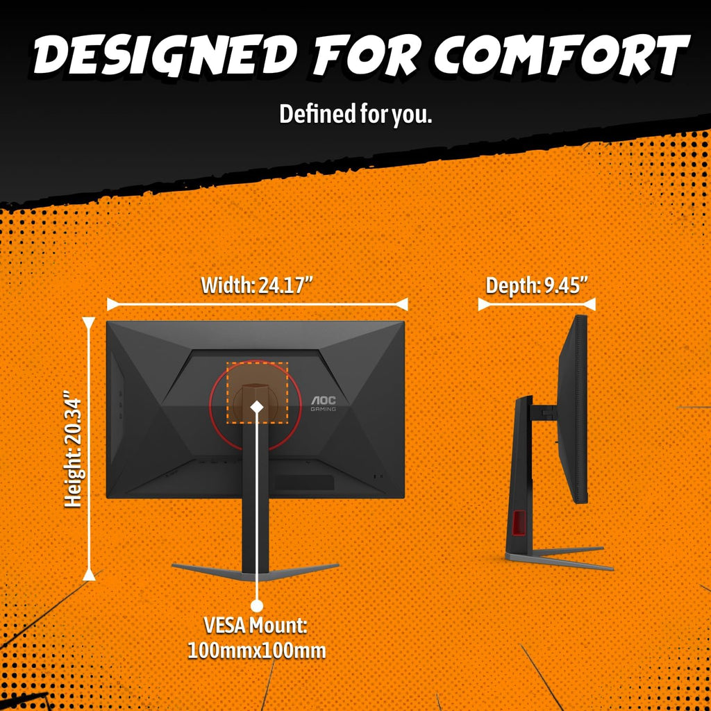 AOC 27 Inch 4K Gaming Monitor, Mini-LED IPS, 3840x2160 160Hz / FHD 320Hz, 1ms, HDMI 2.1, Display HDR 1000, G-SYNC Compatible, Height Adjustable Stand, USB Hub, U27G4XM