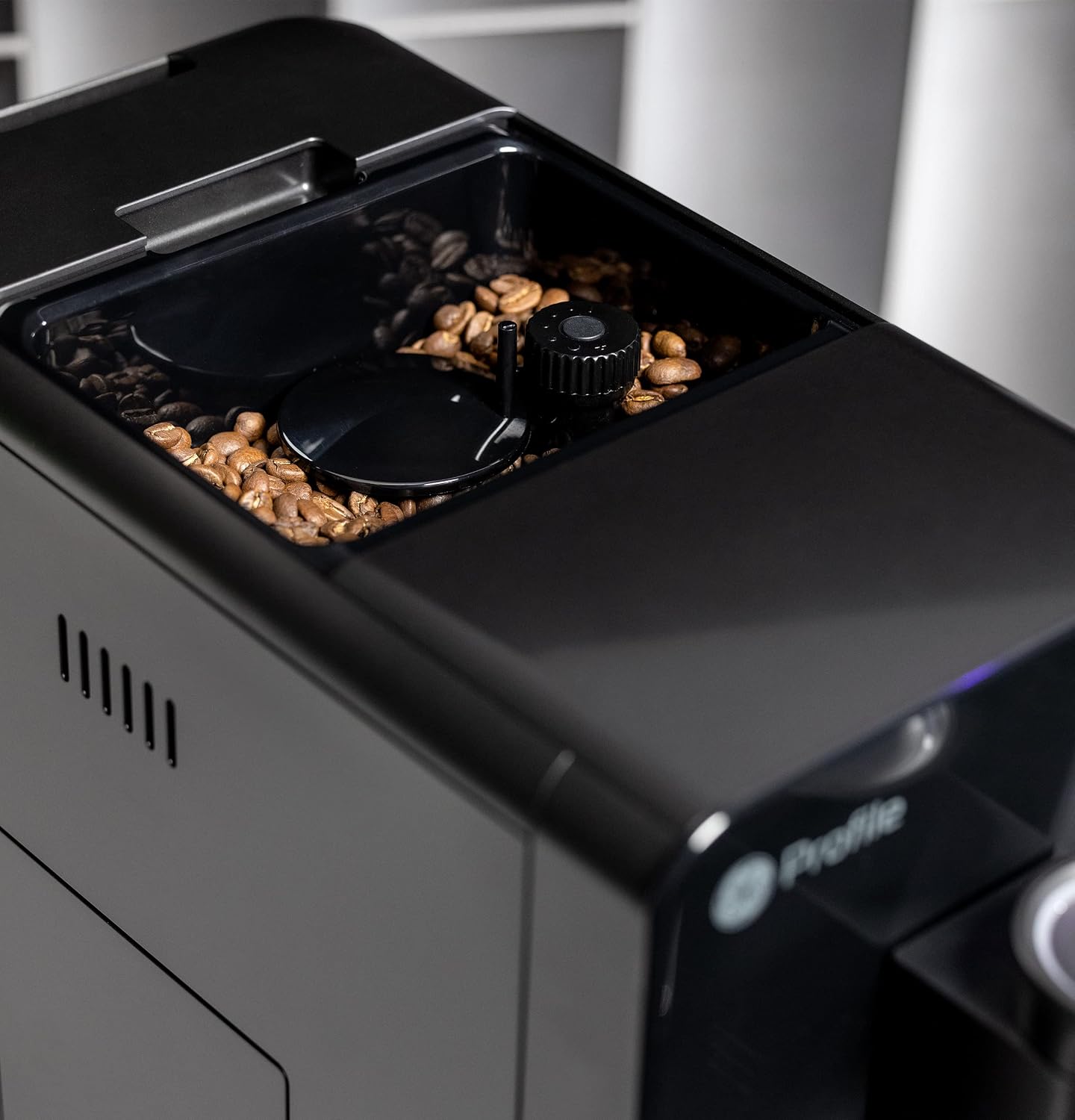 GE Profile Automatic Espresso Machine | Brew in Less Than 90 Seconds | 20 Bar Pump Pressure for Balanced Extraction | Five Adjustable Grind Size Levels | WiFi Connected for Drink Customization | Black