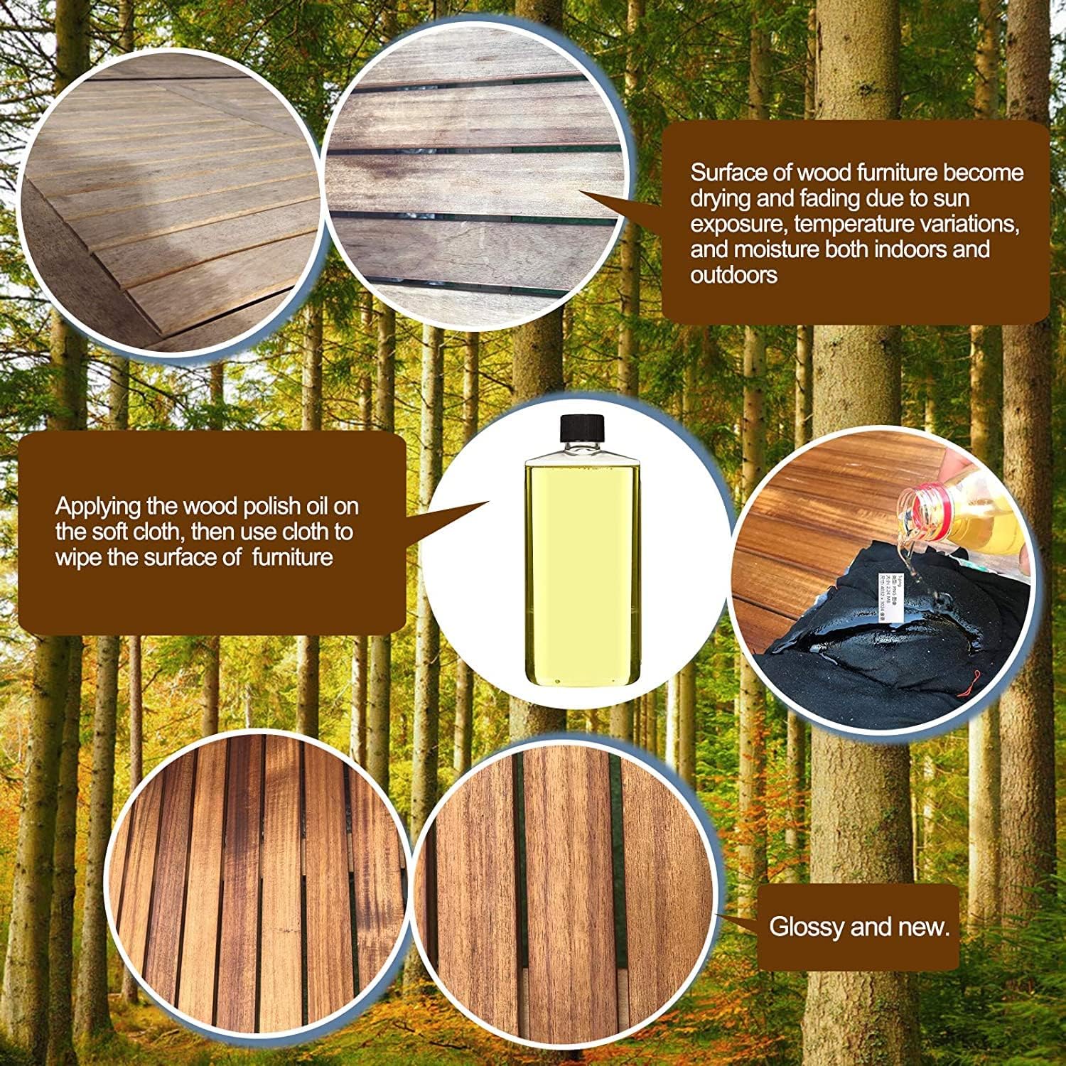 Tangkula 8-Piece Patio Furniture Set, Outdoor Acacia Wood Conversation Set with Cushions and Coffee Table, Outdoor PE Wicker Sectional Sofa Set for Garden, Poolside and Backyard (2, Beige)