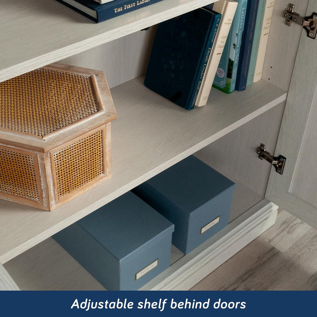 Sauder Miscellaneous Storage 5-Shelf/Book Shelf 2-Door Bookcase, Glacier Oak Finish