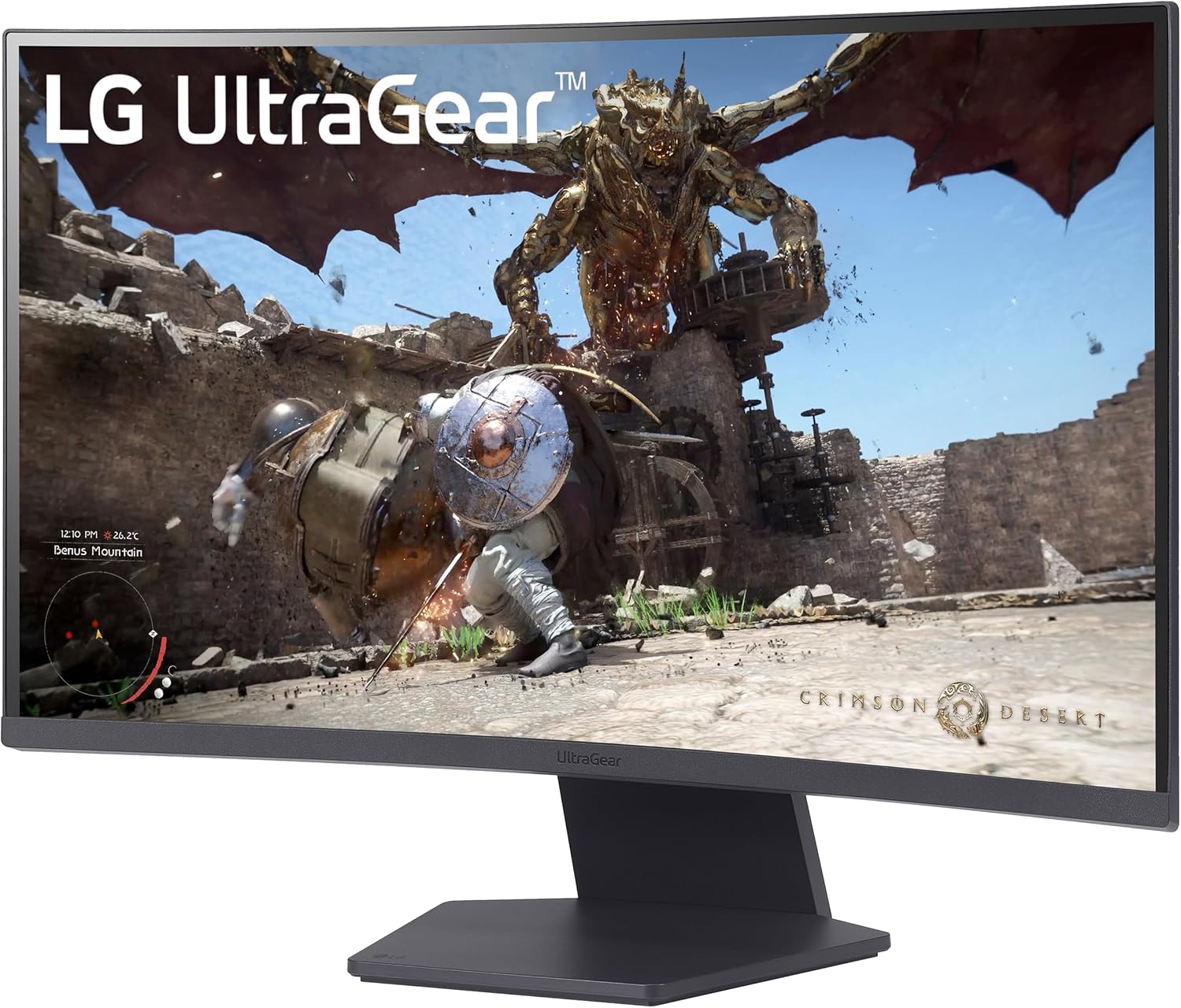 LG 27GS60QC-B Ultragear 27-inch Curved Gaming Monitor QHD (2560x1440) 180Hz 1ms 1000R AMD FreeSync HDR10 HDMIx2 DisplayPort Borderless Design Black Stabilizer DAS Crosshair FPS Counter - Black