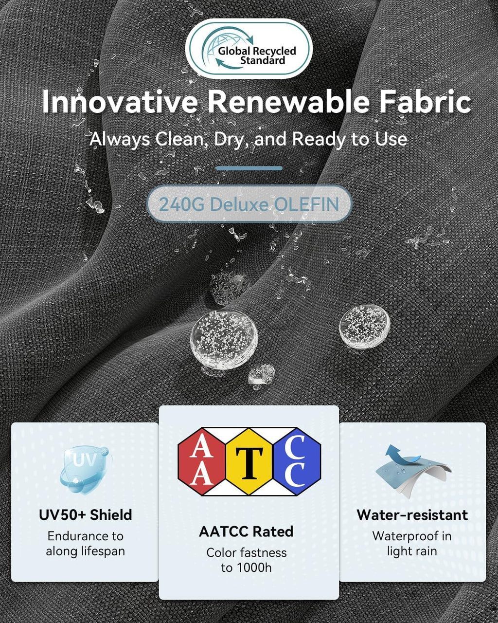 Aoxun Patio Furniture Set, 2 Piece Aluminum Patio Sets with 5' Thicken & Washable Cushion, Waterproof Outdoor Furniture with Coffee Table, Outdoor Couch Sectional for Backyard, Porch and Garden