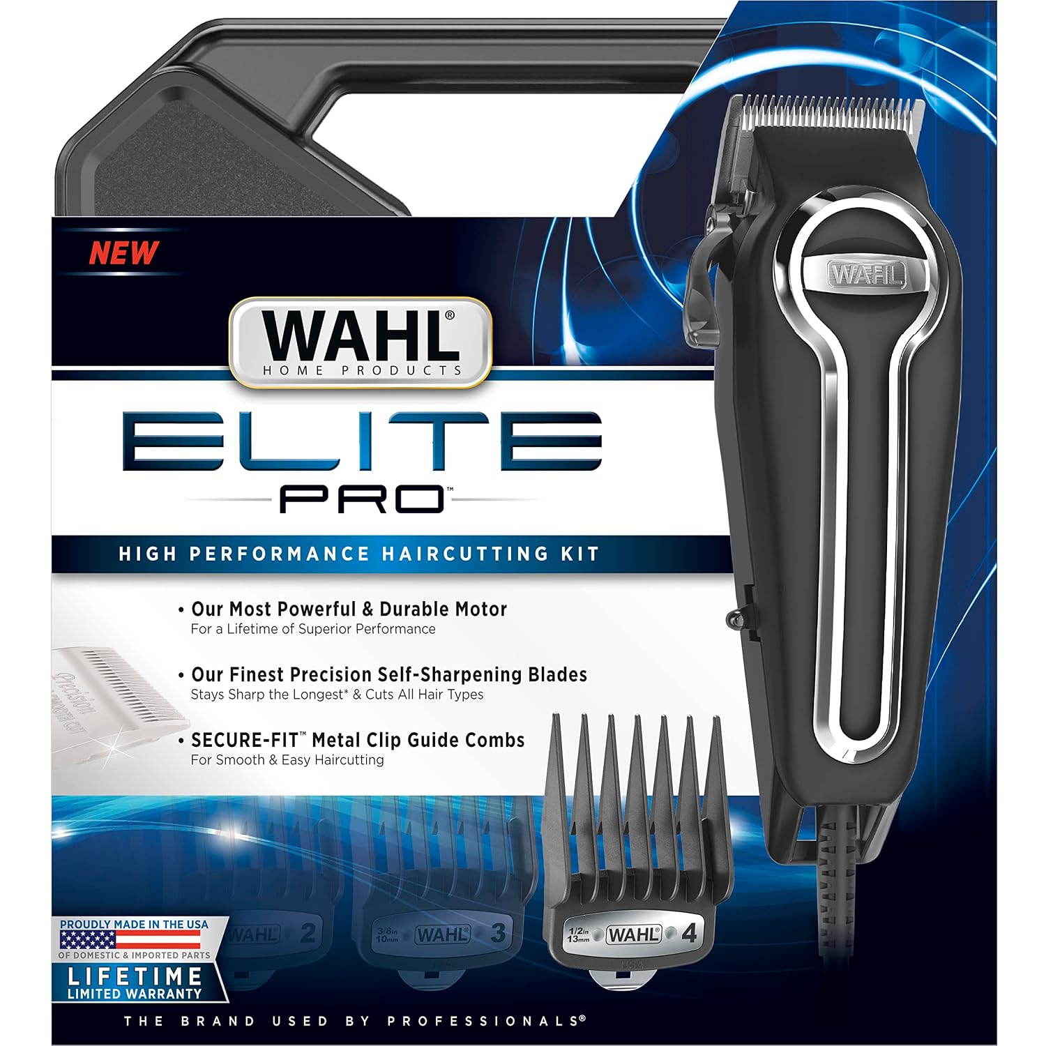 Wahl USA Elite Pro High-Performance Corded Home Haircut & Grooming Kit for Men – Electric Hair Clipper – Model 79602M,(Pack of 5)
