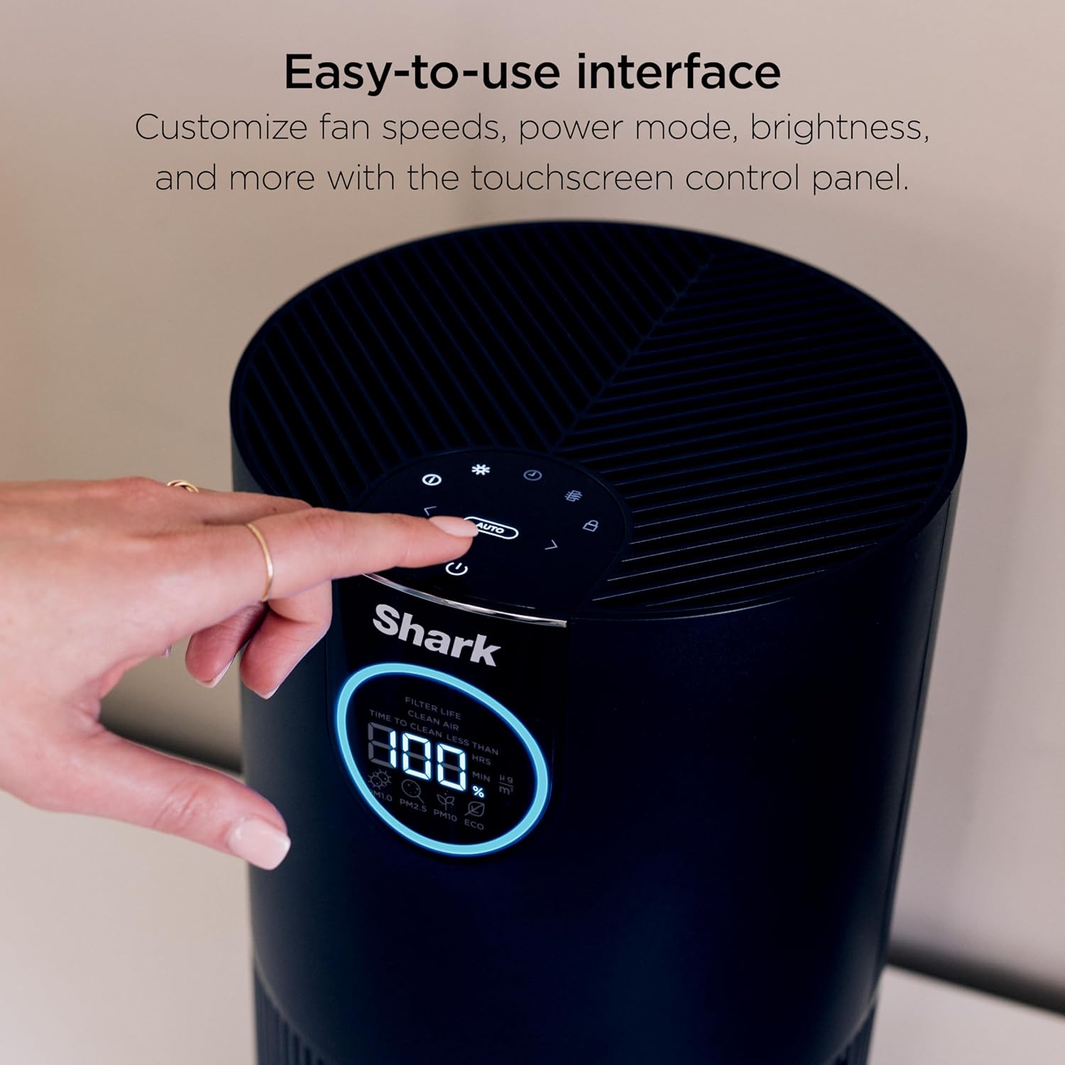 Shark Air Purifier for Home, Office, and Bedroom, Clean Sense Technology, HEPA Air Filter, 1200 Sq Ft, Captures 99.98% of Particles, Pet Dander, Pollutants, Dust, Smoke, Allergens & Smells, HP202