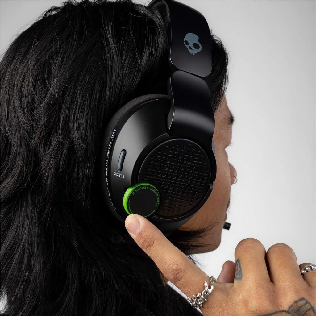 Skullcandy Crusher PLYR 720 Wireless Gaming Headset, Ultimate Immersion and Comfort, THX Spatial Audio, Multi-Sensory Bass, Removable Mic, Xbox, PC, PlayStation, Wireless Transmitter - Digi-Black Xbox