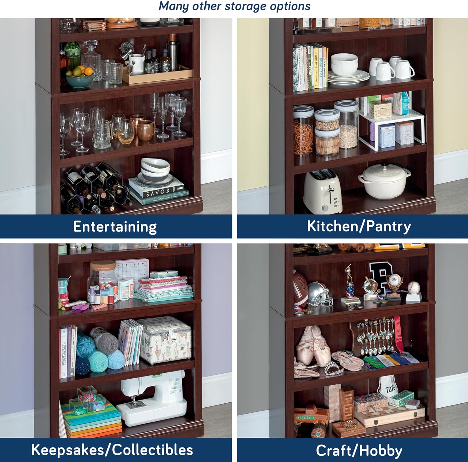 Sauder Miscellaneous Storage 5-Shelf Bookcase/ Book shelf, Select Cherry finish