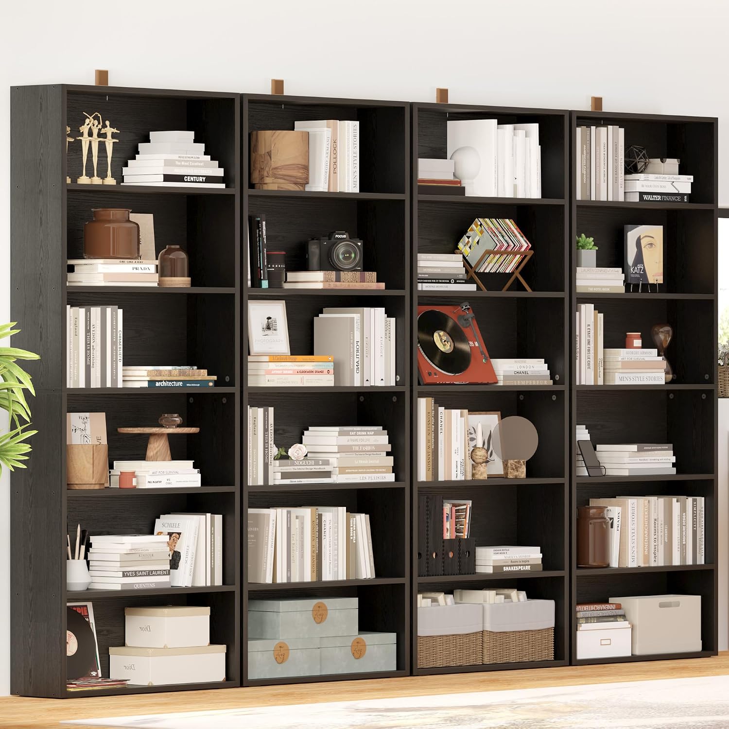 IRONCK Bookshelves and Bookcases Set of 2 Floor Standing 6 Tiers Display Storage Shelves 70 in Tall Bookcase Home Decor Furniture for Home Office, Living Room, Bed Room