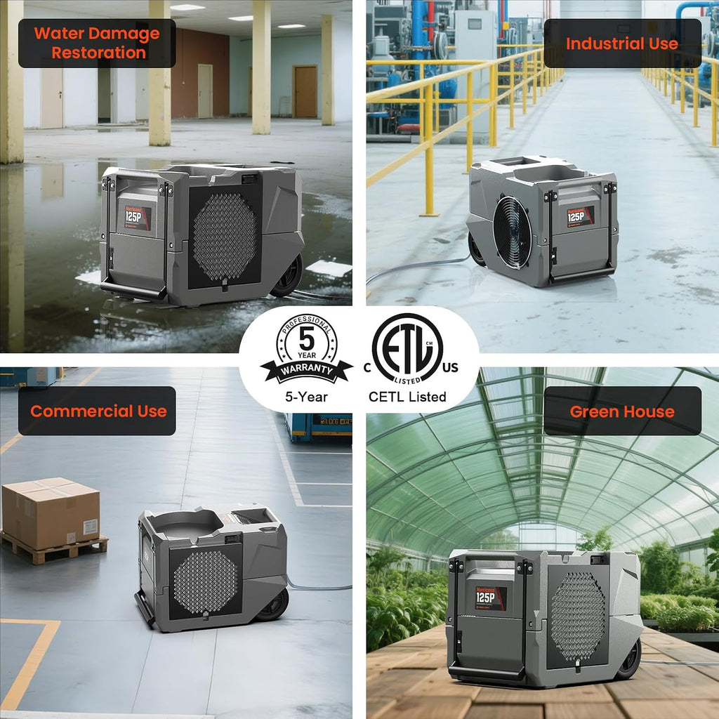 Abestorm 264 PPD Commercial Dehumidifiers with Pump and Drain Hose, Portable Industrial Dehumidifiers for Large Space, Basement, Home and Garage, Auto Defrosting