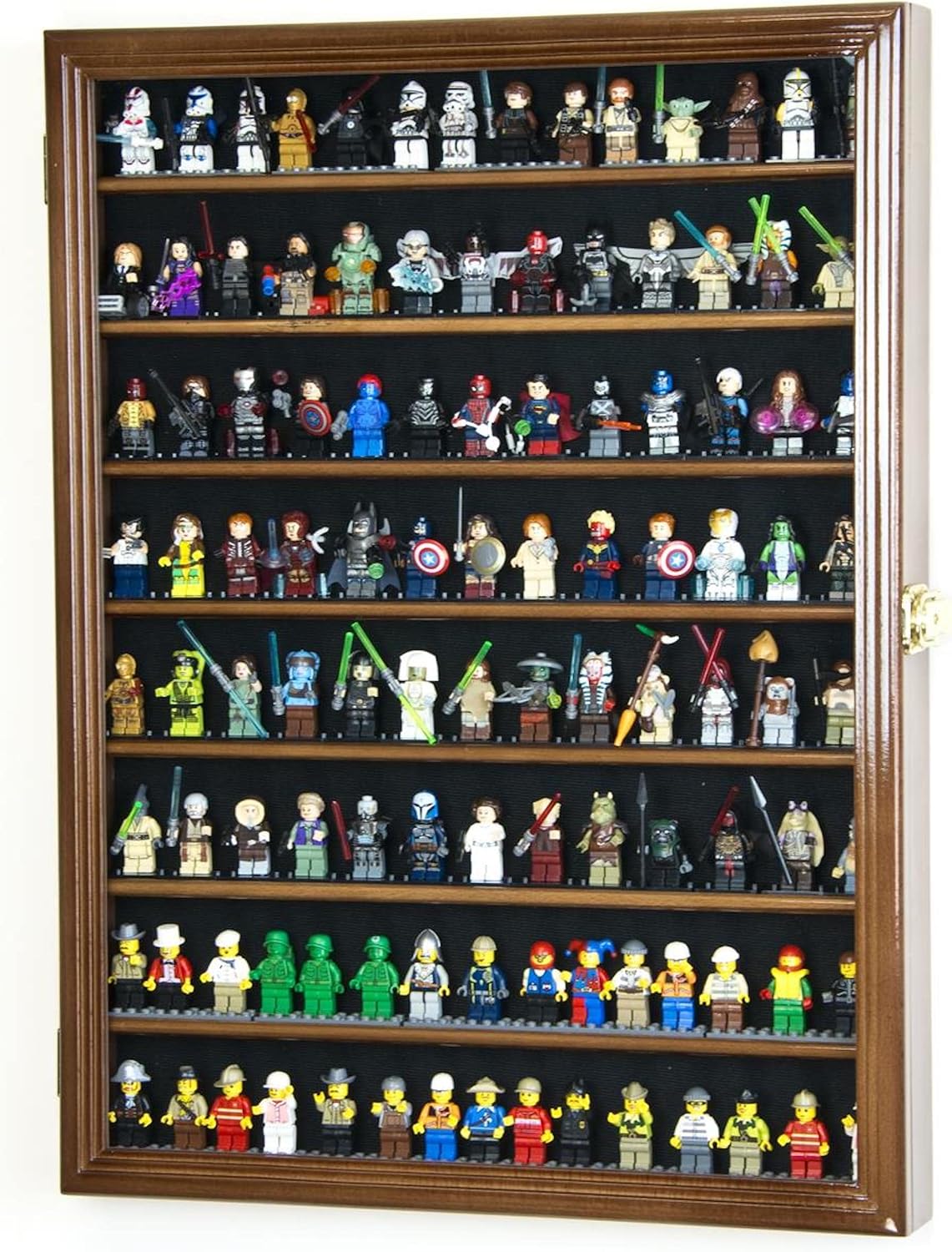 Large 110+ Minifigures Display Case Cabinet for Miniatures / Figurines / Mini Figures (Black)