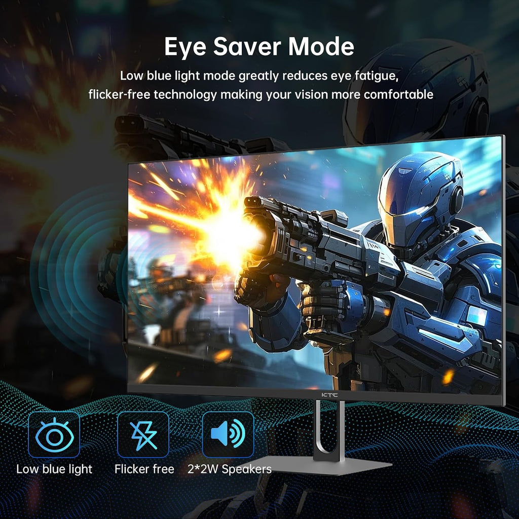 KTC 27 Inch QHD Gaming Monitor, 2K 200Hz Up to 210Hz 1ms Fast IPS Computer Monitor, HDR400, 1440P with Adaptive Sync, Built-in Speakers, HDMI Displayport, Tilt Adjustment, VESA Compatible, H27T22C-3