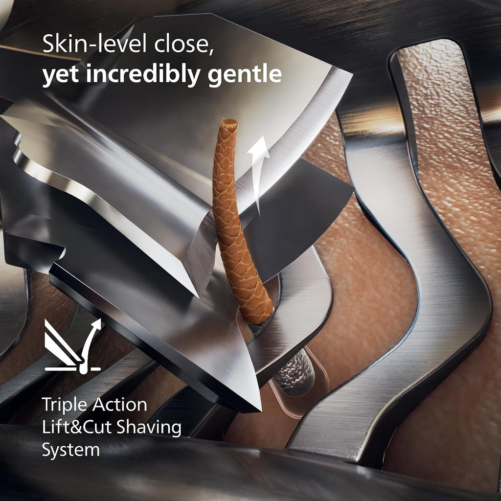 Philips Norelco Shaver i9000, Wet & Dry Electric Shaver, Dark Slate, SenseIQ Technology, Triple Lift & Cut System, 360 Rotating Dual SteelPrecision Precision Blades, Quick Clean Pod, X9002/82