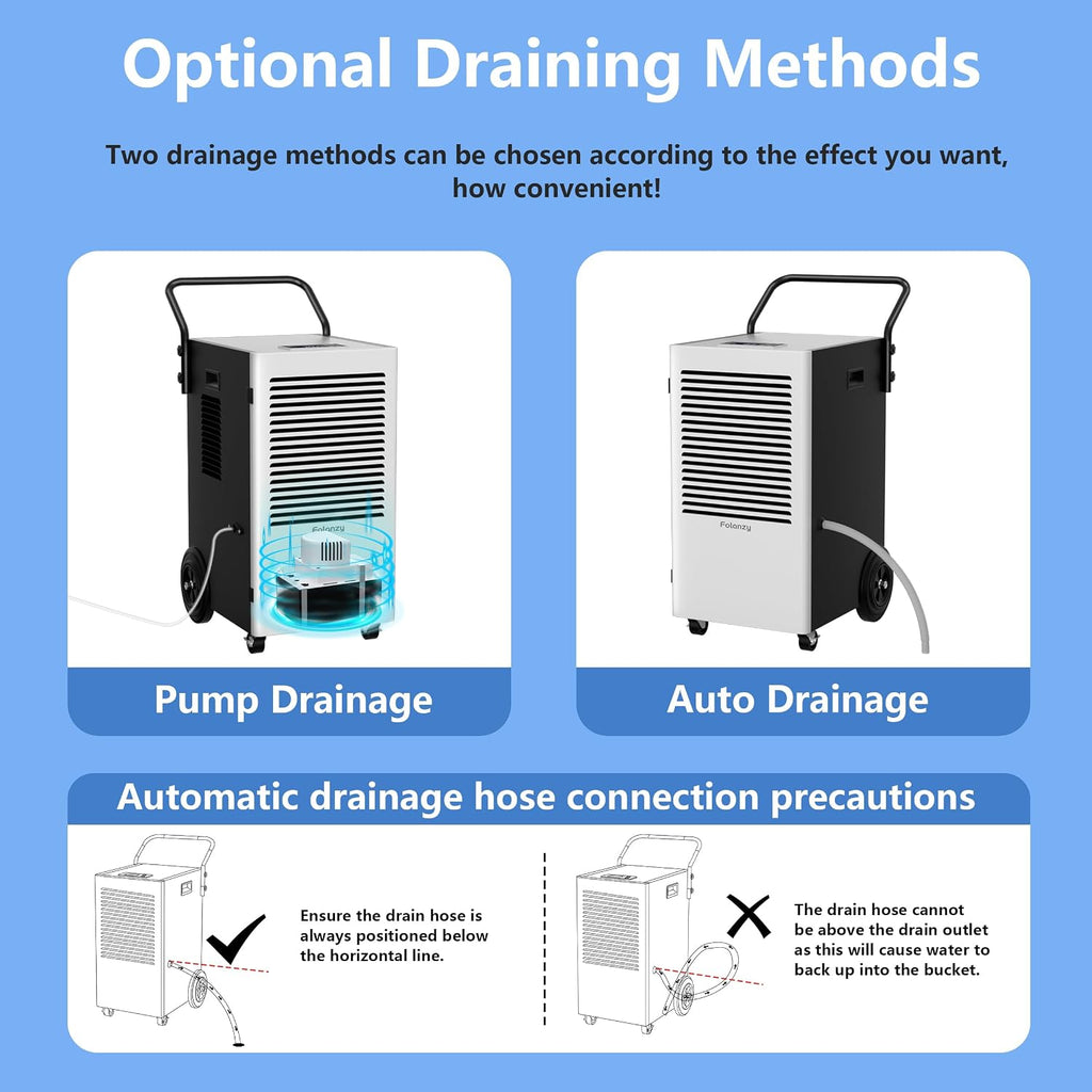 168 Pints Commercial Dehumidifier with Pump and Drain Hose for Basements Home and Large Spaces
