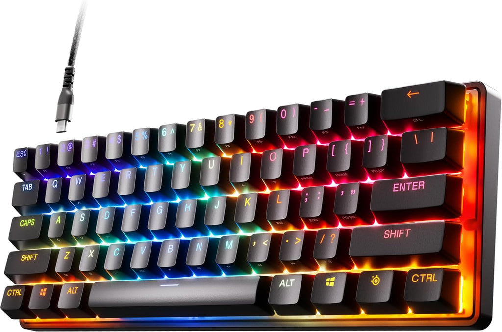 SteelSeries Apex Pro Mini HyperMagnetic Gaming Keyboard – Adjustable Actuation – Compact 60% Form Factor – RGB – PBT Keycaps – USB-C