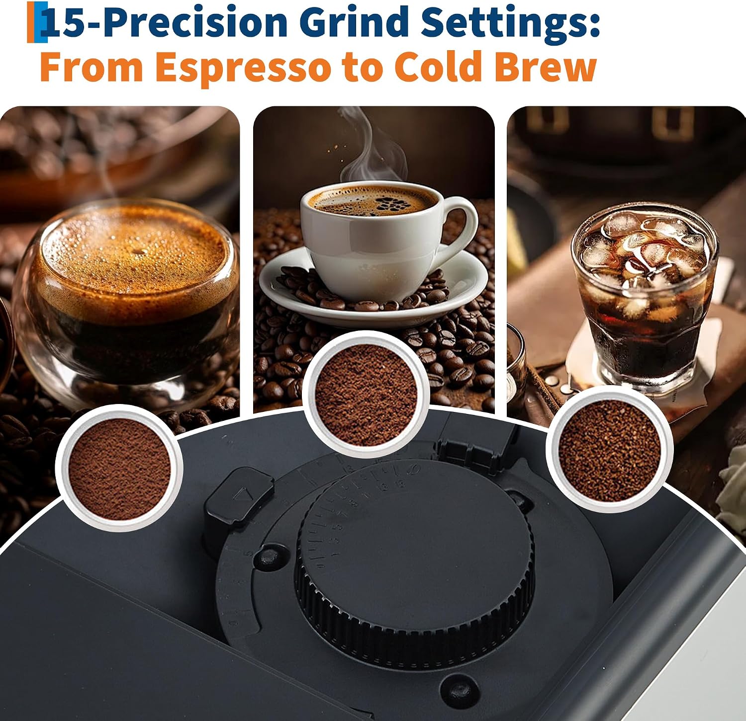 3rd-Gen Espresso Coffee Maker with Milk Frother - Removable Brewer/Grinder, Adjustable Coarseness/Flavor, 3-Level Coffee/Milk Volume, Detachable Milk Tank for Home Baristas, Silver Spray Paint