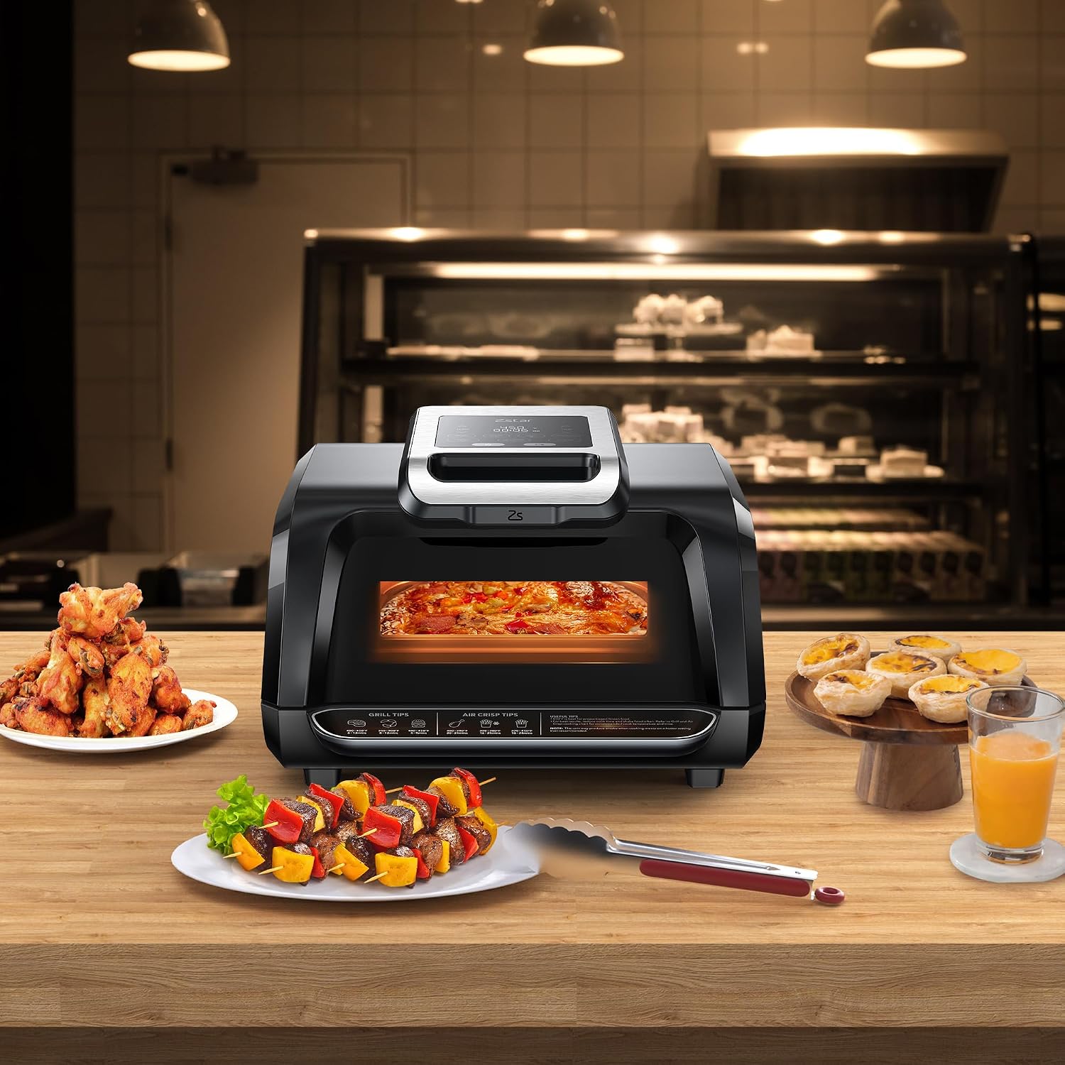GarveeTech Smokeless Indoor Electric Grill with Viewing Window, 1750W 7-in-1 Air Fryer Oven, Grill, Bake, Roast & Dehydrate at Home – Up to 450°f